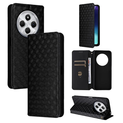 For Xiaomi Redmi 14C 4G Wallet Case Rhombus Imprinted Leather Phone Cover