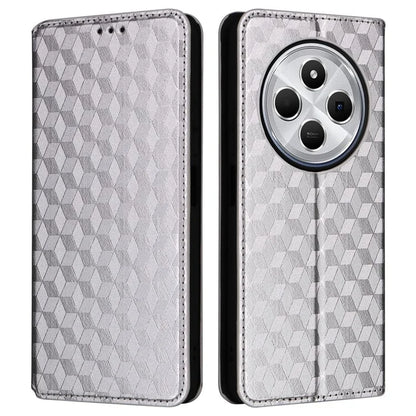 For Xiaomi Redmi 14C 4G Wallet Case Rhombus Imprinted Leather Phone Cover