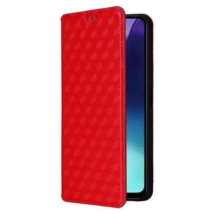 For Xiaomi Redmi 14C 4G Wallet Case Rhombus Imprinted Leather Phone Cover