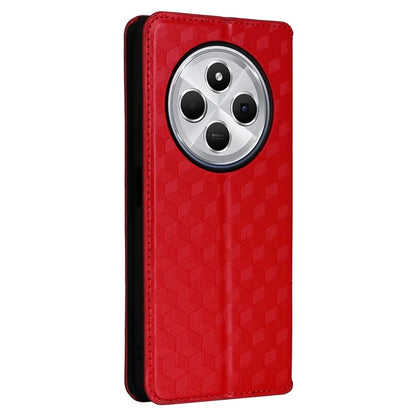For Xiaomi Redmi 14C 4G Wallet Case Rhombus Imprinted Leather Phone Cover