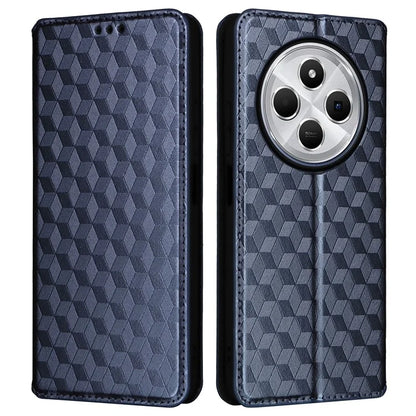 For Xiaomi Redmi 14C 4G Wallet Case Rhombus Imprinted Leather Phone Cover
