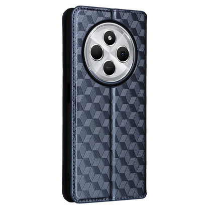 For Xiaomi Redmi 14C 4G Wallet Case Rhombus Imprinted Leather Phone Cover