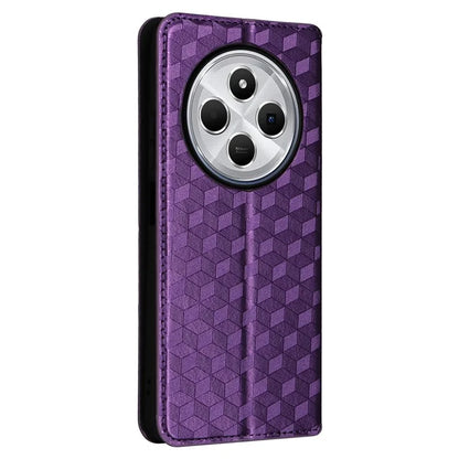 For Xiaomi Redmi 14C 4G Wallet Case Rhombus Imprinted Leather Phone Cover