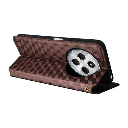 For Xiaomi Redmi 14C 4G Wallet Case Rhombus Imprinted Leather Phone Cover