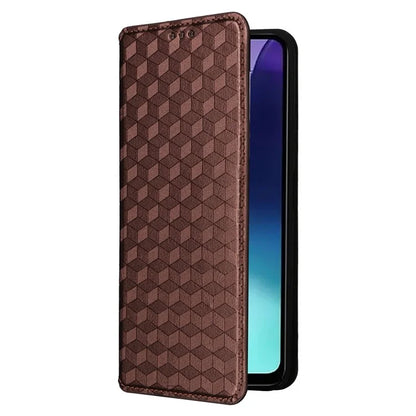 For Xiaomi Redmi 14C 4G Wallet Case Rhombus Imprinted Leather Phone Cover