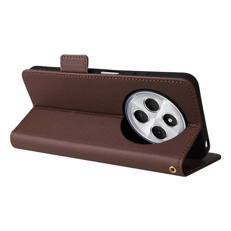 For Xiaomi Redmi 14C 4G Case Litchi Texture PU Leather Wallet Flip Phone Cover
