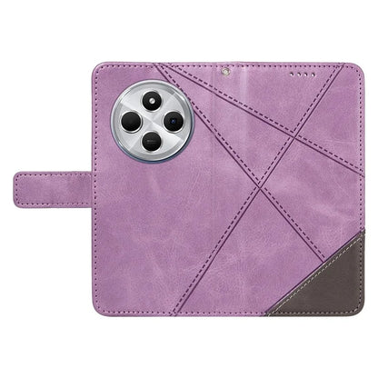 For Xiaomi Redmi 14C 4G Case Leather Geometric Line Wallet Phone Cover with Wrist Strap