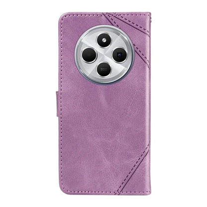 For Xiaomi Redmi 14C 4G Case Leather Geometric Line Wallet Phone Cover with Wrist Strap