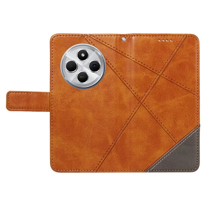 For Xiaomi Redmi 14C 4G Case Leather Geometric Line Wallet Phone Cover with Wrist Strap