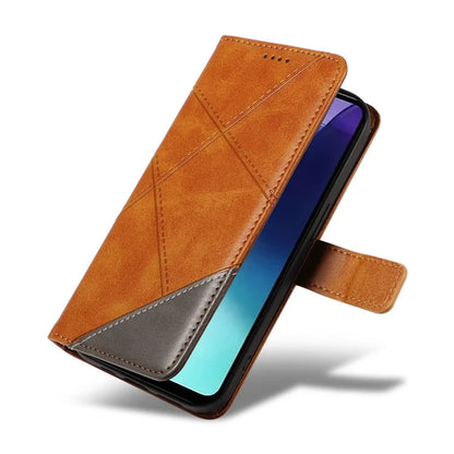 For Xiaomi Redmi 14C 4G Case Leather Geometric Line Wallet Phone Cover with Wrist Strap