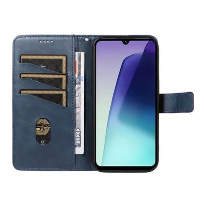 For Xiaomi Redmi 14C 4G Case Leather Geometric Line Wallet Phone Cover with Wrist Strap