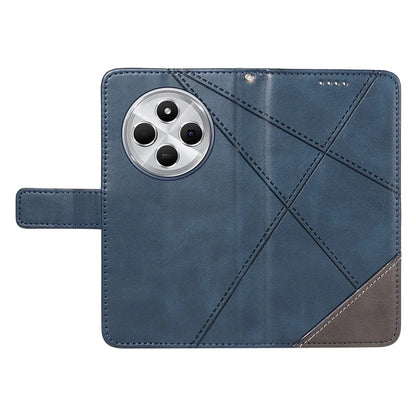 For Xiaomi Redmi 14C 4G Case Leather Geometric Line Wallet Phone Cover with Wrist Strap