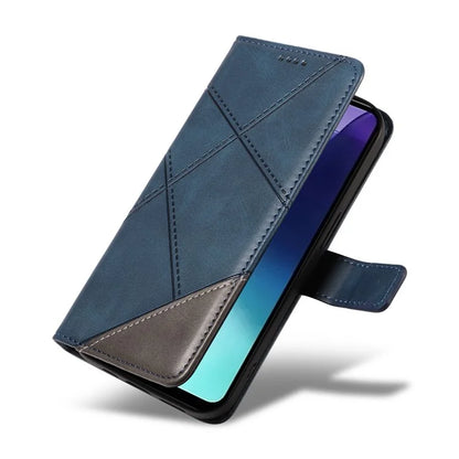 For Xiaomi Redmi 14C 4G Case Leather Geometric Line Wallet Phone Cover with Wrist Strap