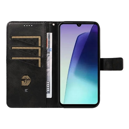 For Xiaomi Redmi 14C 4G Case Leather Geometric Line Wallet Phone Cover with Wrist Strap