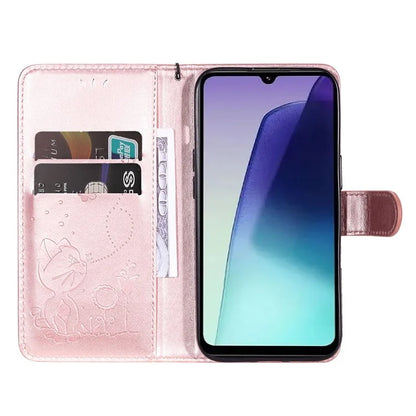 KT Imprinting Flower Series-4 For Xiaomi Redmi 14C 4G Case Cat Bee Pattern Leather Phone Cover