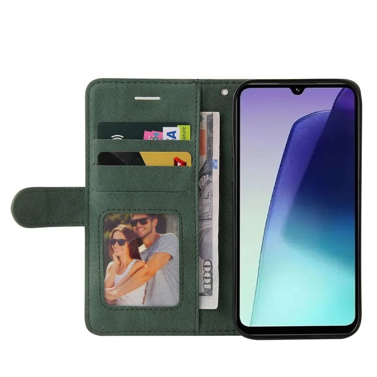 KT Leather Series-1 For Xiaomi Redmi 14C 4G Leather Case Color Splicing Phone Cover Wallet Stand