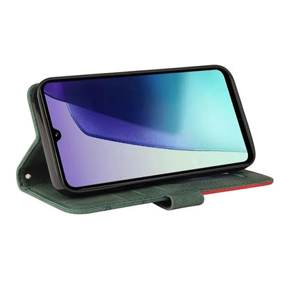 KT Leather Series-1 For Xiaomi Redmi 14C 4G Leather Case Color Splicing Phone Cover Wallet Stand
