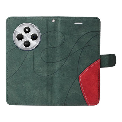 KT Leather Series-1 For Xiaomi Redmi 14C 4G Leather Case Color Splicing Phone Cover Wallet Stand