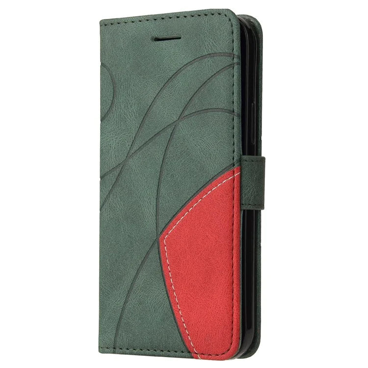 KT Leather Series-1 For Xiaomi Redmi 14C 4G Leather Case Color Splicing Phone Cover Wallet Stand