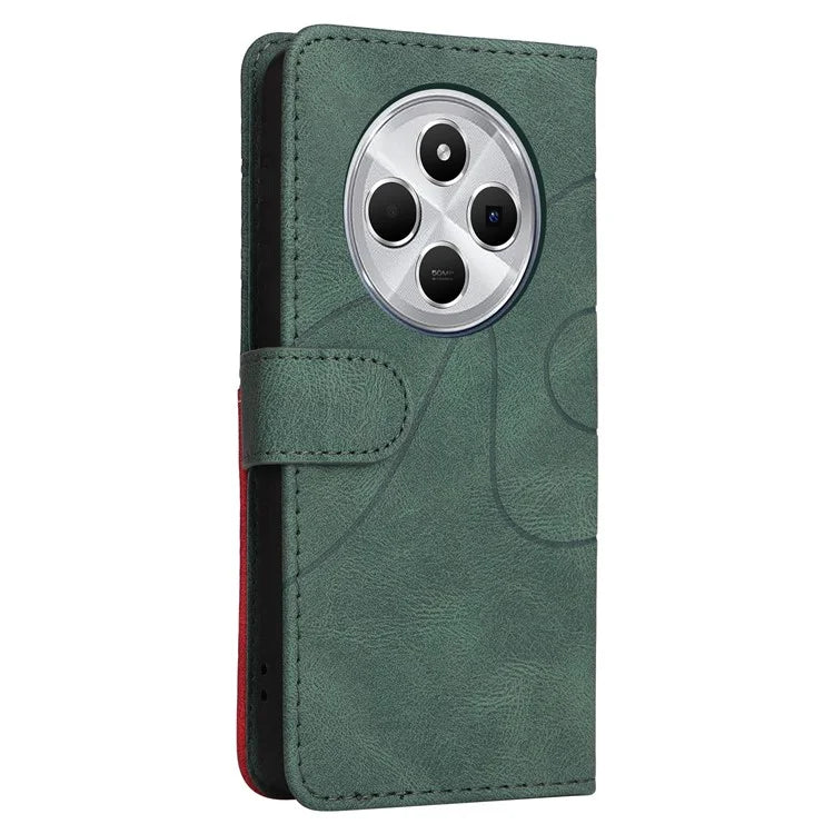 KT Leather Series-1 For Xiaomi Redmi 14C 4G Leather Case Color Splicing Phone Cover Wallet Stand