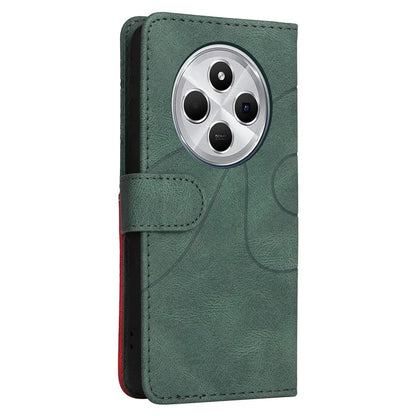 KT Leather Series-1 For Xiaomi Redmi 14C 4G Leather Case Color Splicing Phone Cover Wallet Stand