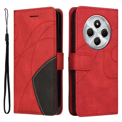 KT Leather Series-1 For Xiaomi Redmi 14C 4G Leather Case Color Splicing Phone Cover Wallet Stand