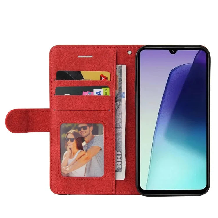 KT Leather Series-1 For Xiaomi Redmi 14C 4G Leather Case Color Splicing Phone Cover Wallet Stand
