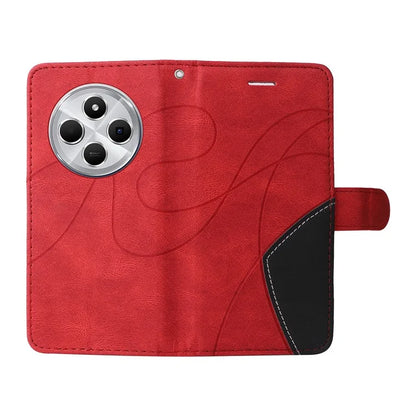 KT Leather Series-1 For Xiaomi Redmi 14C 4G Leather Case Color Splicing Phone Cover Wallet Stand