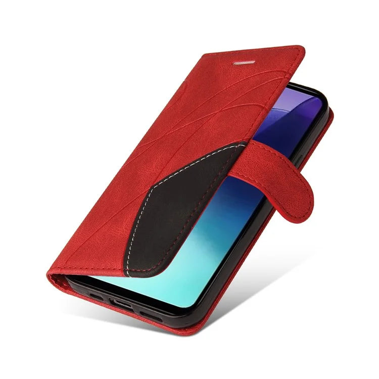 KT Leather Series-1 For Xiaomi Redmi 14C 4G Leather Case Color Splicing Phone Cover Wallet Stand