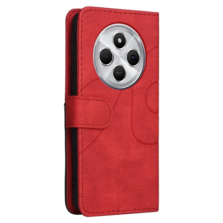 KT Leather Series-1 For Xiaomi Redmi 14C 4G Leather Case Color Splicing Phone Cover Wallet Stand