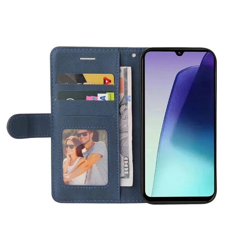 KT Leather Series-1 For Xiaomi Redmi 14C 4G Leather Case Color Splicing Phone Cover Wallet Stand