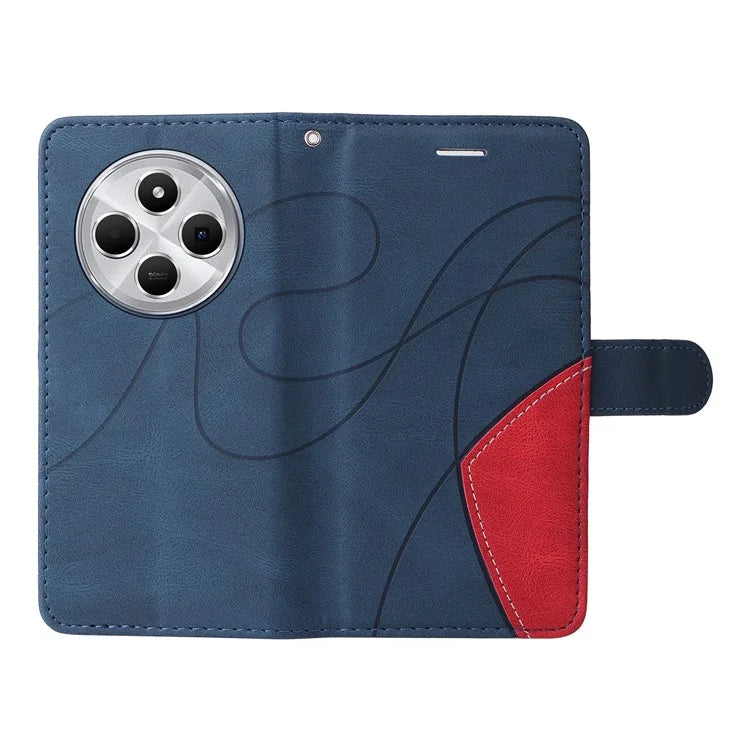 KT Leather Series-1 For Xiaomi Redmi 14C 4G Leather Case Color Splicing Phone Cover Wallet Stand