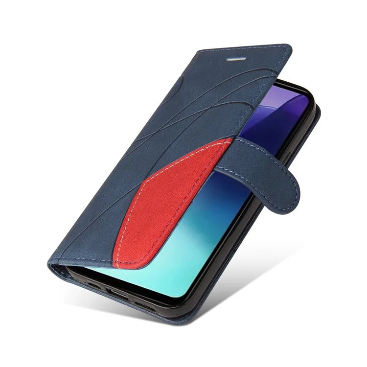 KT Leather Series-1 For Xiaomi Redmi 14C 4G Leather Case Color Splicing Phone Cover Wallet Stand