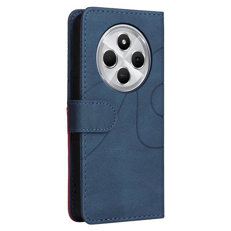 KT Leather Series-1 For Xiaomi Redmi 14C 4G Leather Case Color Splicing Phone Cover Wallet Stand