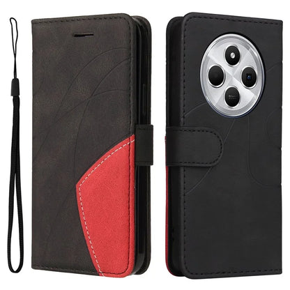 KT Leather Series-1 For Xiaomi Redmi 14C 4G Leather Case Color Splicing Phone Cover Wallet Stand