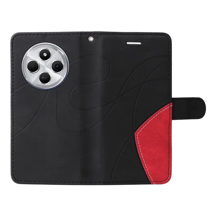 KT Leather Series-1 For Xiaomi Redmi 14C 4G Leather Case Color Splicing Phone Cover Wallet Stand