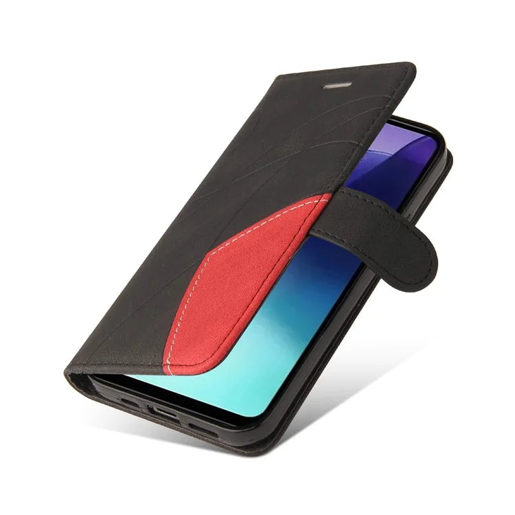KT Leather Series-1 For Xiaomi Redmi 14C 4G Leather Case Color Splicing Phone Cover Wallet Stand
