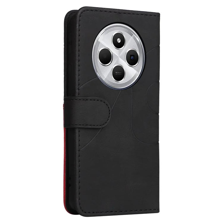 KT Leather Series-1 For Xiaomi Redmi 14C 4G Leather Case Color Splicing Phone Cover Wallet Stand