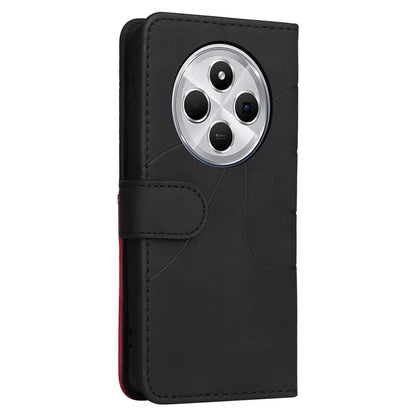 KT Leather Series-1 For Xiaomi Redmi 14C 4G Leather Case Color Splicing Phone Cover Wallet Stand