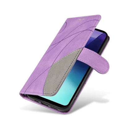 KT Leather Series-1 For Xiaomi Redmi 14C 4G Leather Case Color Splicing Phone Cover Wallet Stand