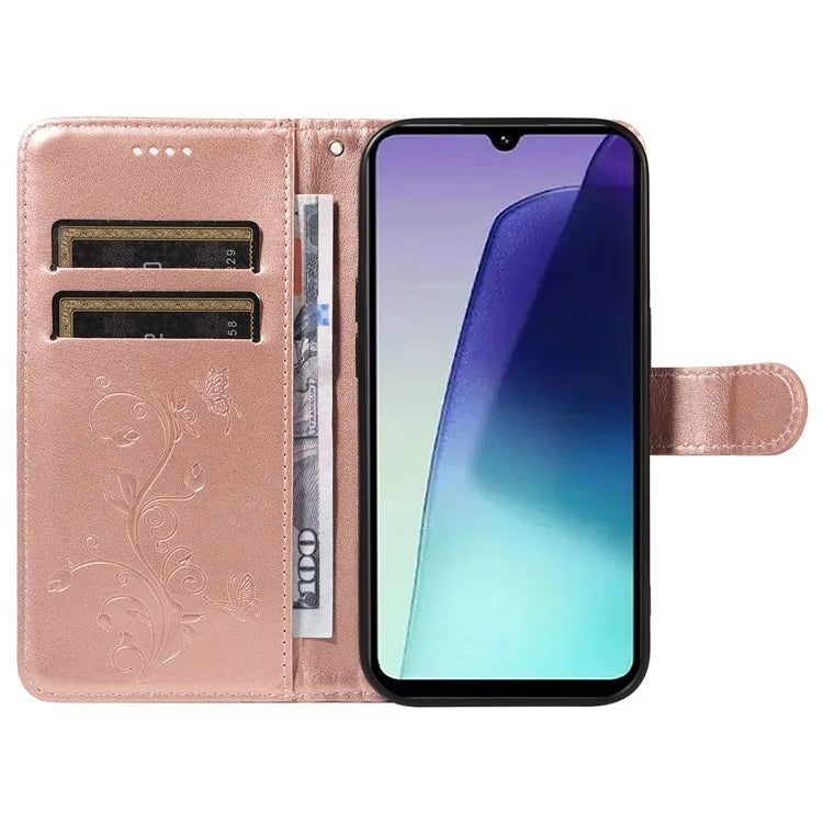 For Xiaomi Redmi 14C 4G Case Flower Pattern PU Leather Wallet Phone Cover