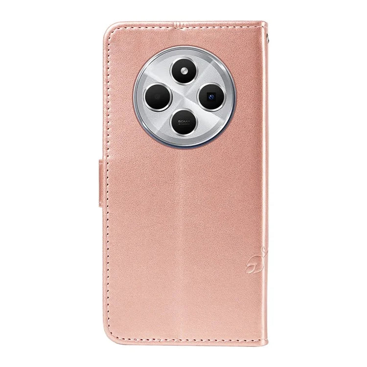 For Xiaomi Redmi 14C 4G Case Flower Pattern PU Leather Wallet Phone Cover