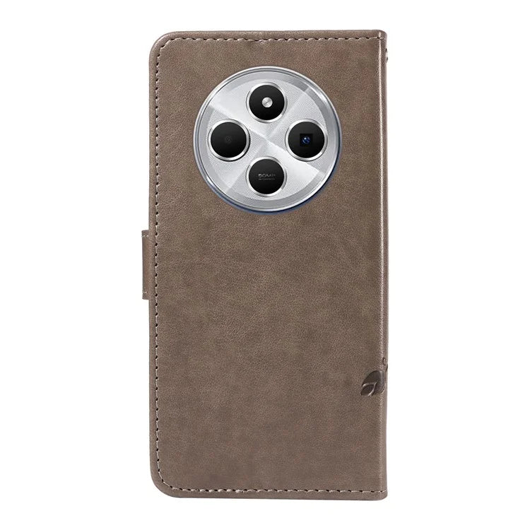 For Xiaomi Redmi 14C 4G Case Flower Pattern PU Leather Wallet Phone Cover