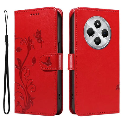 For Xiaomi Redmi 14C 4G Case Flower Pattern PU Leather Wallet Phone Cover