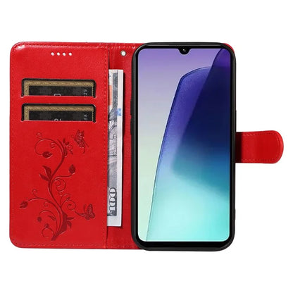 For Xiaomi Redmi 14C 4G Case Flower Pattern PU Leather Wallet Phone Cover