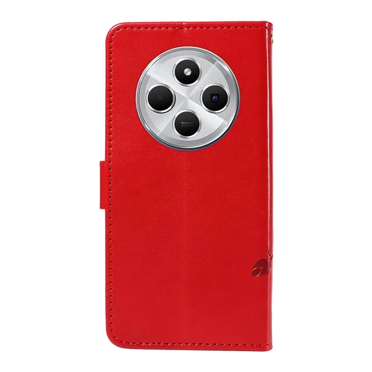 For Xiaomi Redmi 14C 4G Case Flower Pattern PU Leather Wallet Phone Cover
