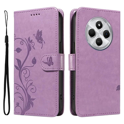 For Xiaomi Redmi 14C 4G Case Flower Pattern PU Leather Wallet Phone Cover