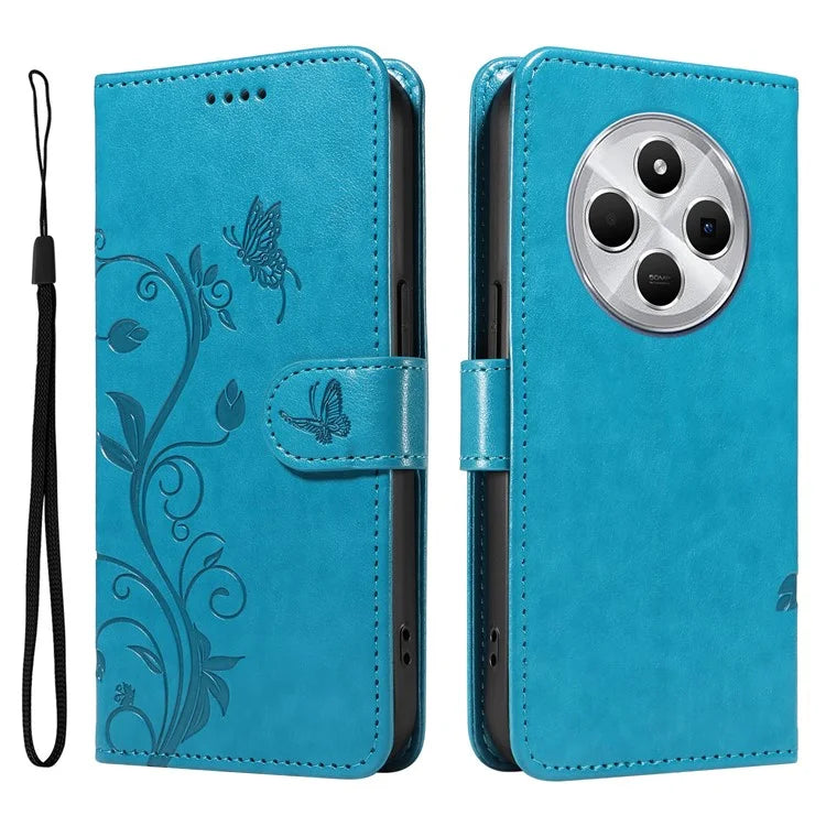 For Xiaomi Redmi 14C 4G Case Flower Pattern PU Leather Wallet Phone Cover