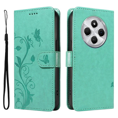 For Xiaomi Redmi 14C 4G Case Flower Pattern PU Leather Wallet Phone Cover
