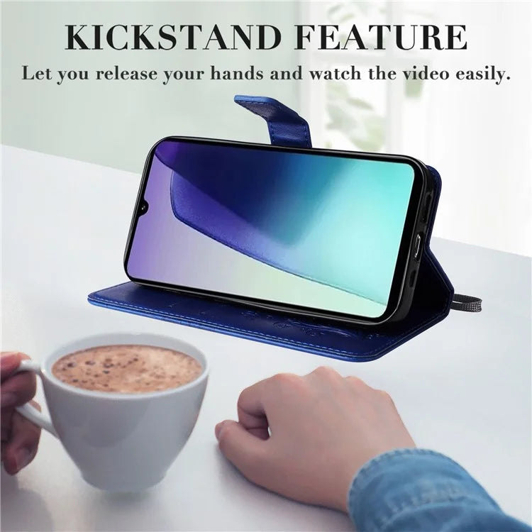 KT Imprinting Flower Series-2 For Xiaomi Redmi 14C 4G Case Butterfly Leather Phone Cover